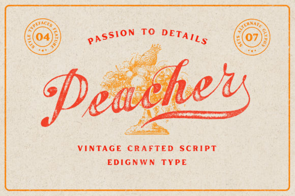 Peacher: A Retro Script Font for Makers