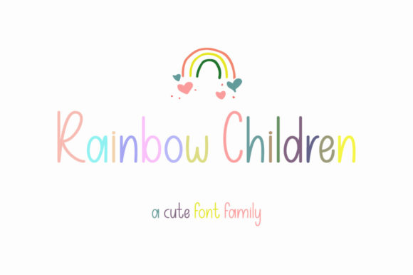 Rainbow Children Font for Handmade Branding